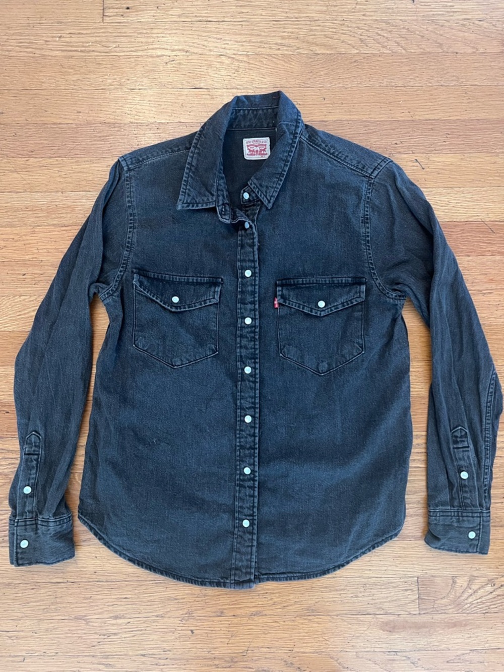 Levi's Black Denim Button-Up Western Shirt - Men's Long Sleeve